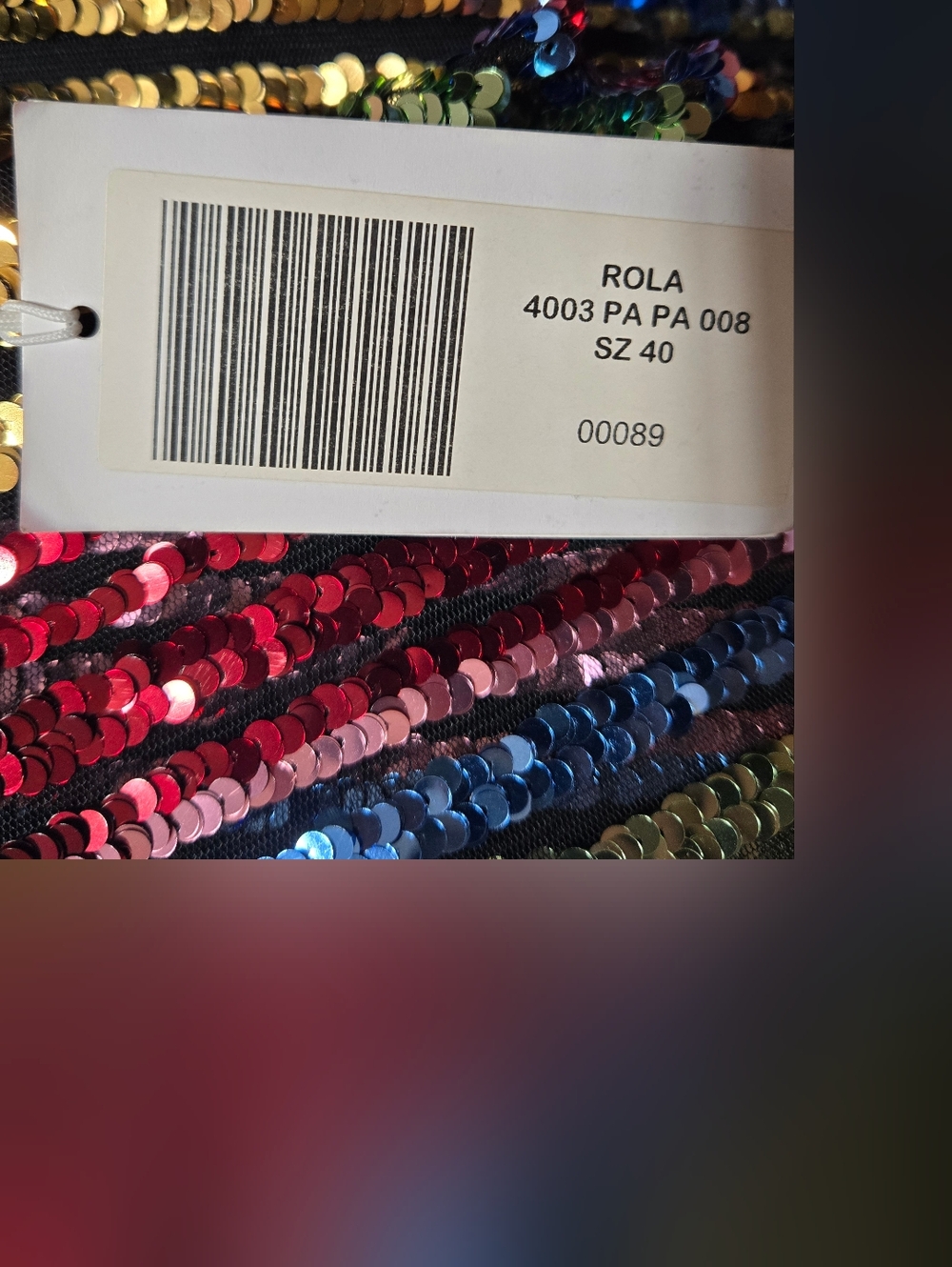 Alcoolique Multicolor Sequin Striped Midi Skirt NWT Size: 40 Small - Picture 4 of 5